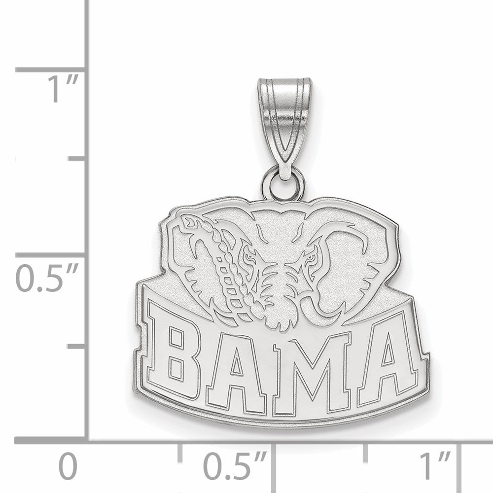 14k White Gold LogoArt University of Alabama Elephant Medium Pendant