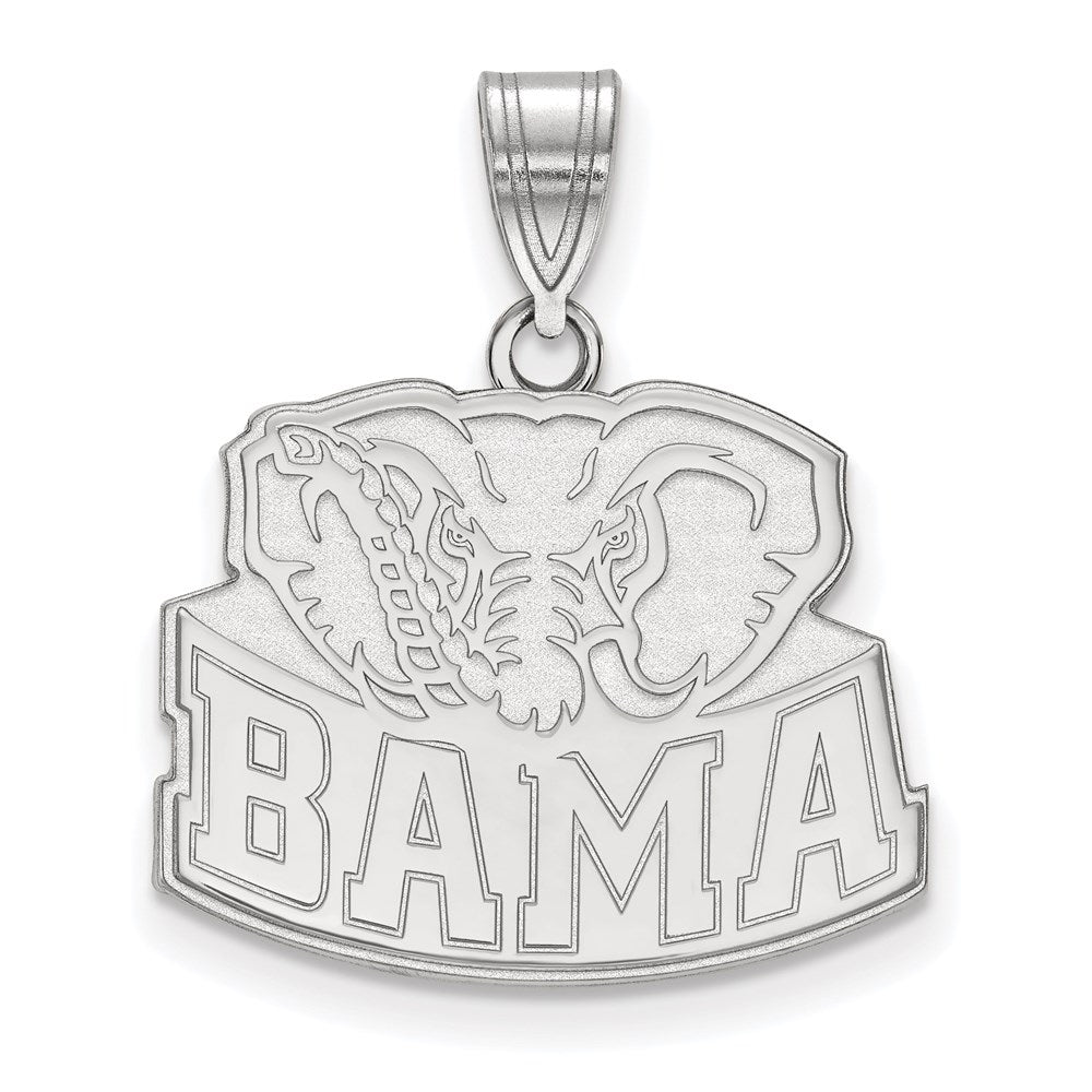 14k White Gold LogoArt University of Alabama Elephant Medium Pendant