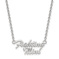 Sterling Silver Rhodium-plated LogoArt University of Illinois Fighting Illini Script 18 inch Necklace