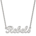 10k White Gold LogoArt University of Mississippi Rebels Script Bar 18 inch Necklace