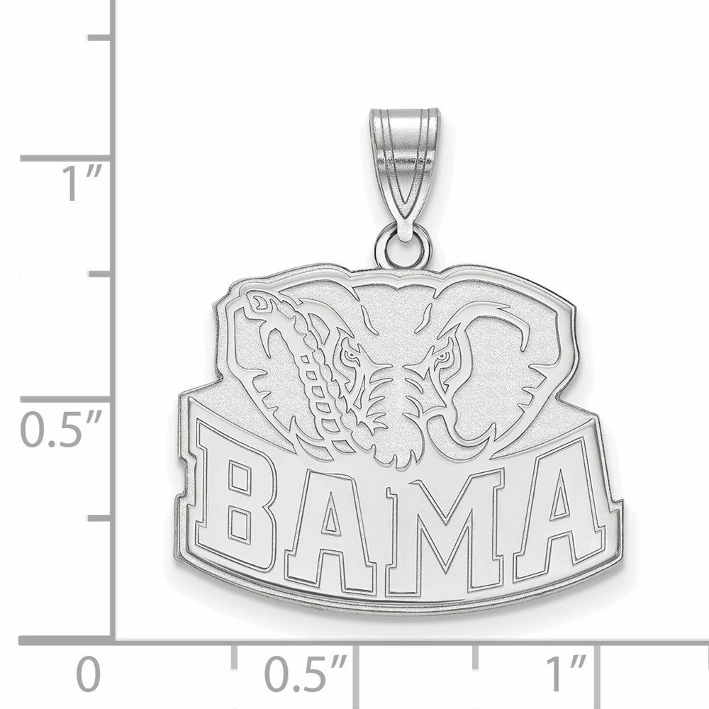 14k White Gold LogoArt University of Alabama Elephant Large Pendant