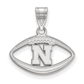 Sterling Silver Rhodium-plated LogoArt University of Nebraska Letter N Football Pendant