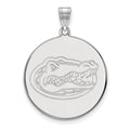 10k White Gold LogoArt University of Florida Gator Extra Large Disc Pendant