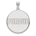 10k White Gold LogoArt Purdue University Block Type Extra Large Disc Pendant