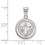 Sterling Silver Rhodium-plated LogoArt University of Alabama Medium Crest Pendant
