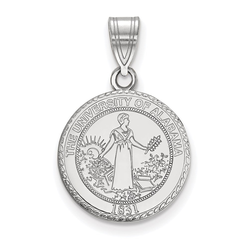 14k White Gold LogoArt University of Alabama Medium Crest Pendant