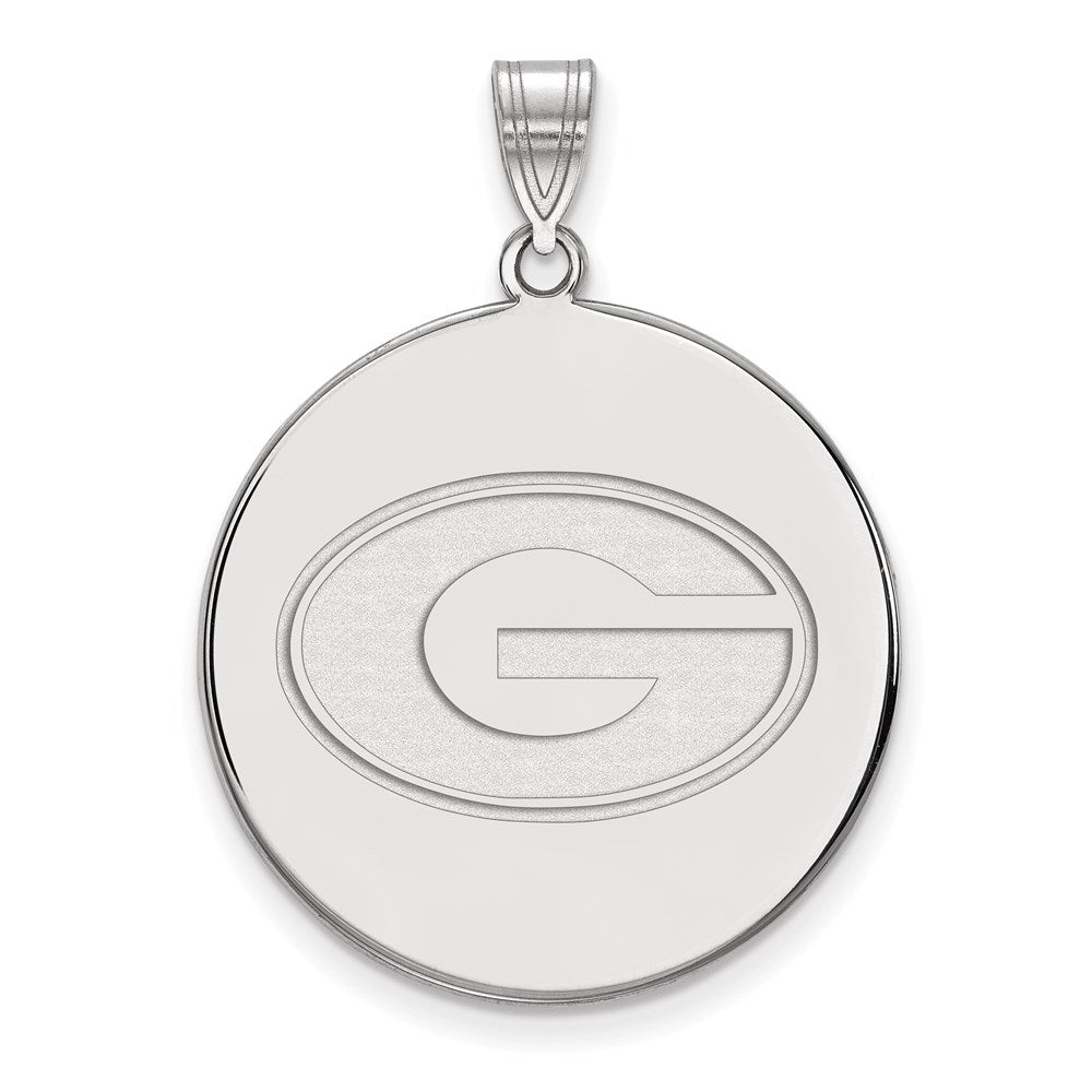 Sterling Silver Rhodium-plated LogoArt University of Georgia Letter G Extra Large Disc Pendant
