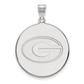 10k White Gold LogoArt University of Georgia Letter G Extra Large Disc Pendant