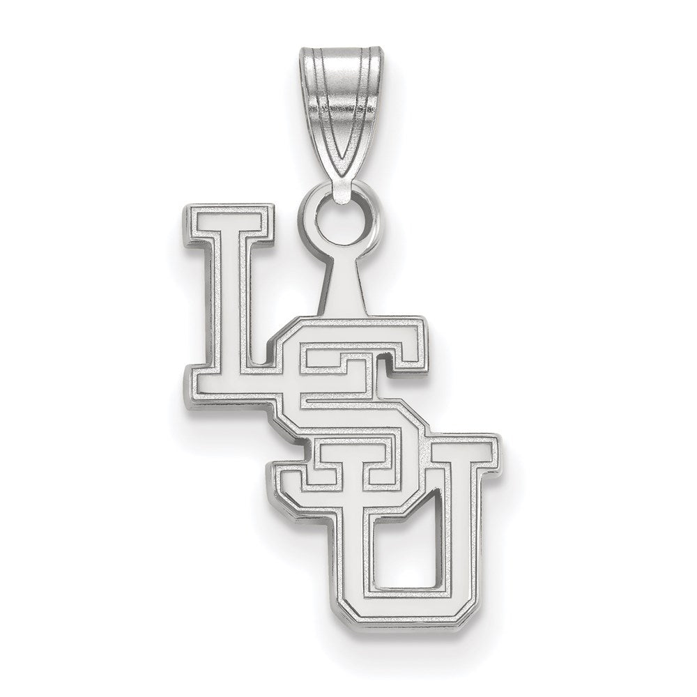 14k White Gold LogoArt Louisiana State University L-S-U Small Pendant