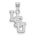 Sterling Silver Rhodium-plated LogoArt Louisiana State University L-S-U Small Pendant