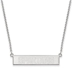 Sterling Silver Rhodium-plated LogoArt Michigan State University Spartans Small Bar 18 inch Necklace