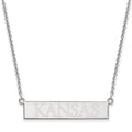 Sterling Silver Rhodium-plated LogoArt The University of Kansas Small Bar 18 inch Necklace