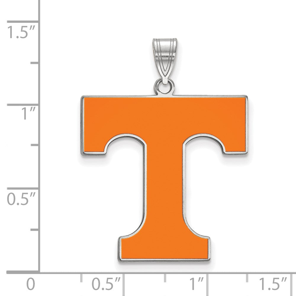 Sterling Silver Rhodium-plated LogoArt University of Tennessee Letter T Extra Large Enameled Pendant