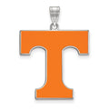 Sterling Silver Rhodium-plated LogoArt University of Tennessee Letter T Extra Large Enameled Pendant