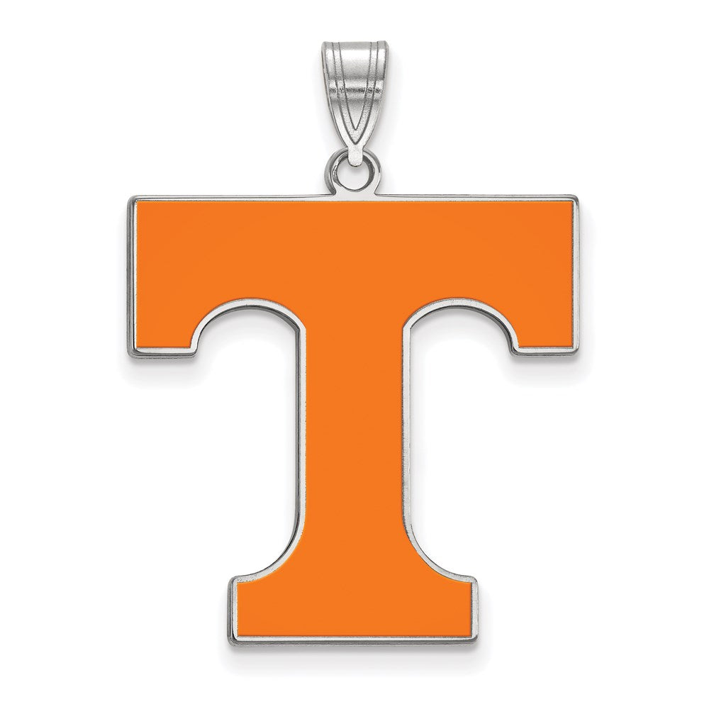 Sterling Silver Rhodium-plated LogoArt University of Tennessee Letter T Extra Large Enameled Pendant