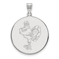 10k White Gold LogoArt Virginia Tech HokieBird Extra Large Disc Pendant