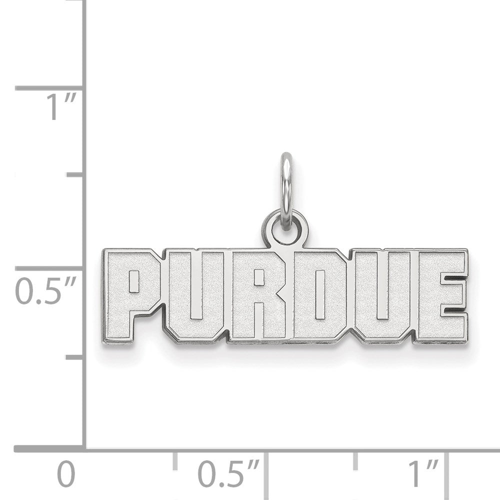 10k White Gold LogoArt Purdue University Block Type Extra Small Pendant