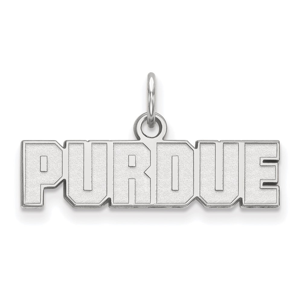 10k White Gold LogoArt Purdue University Block Type Extra Small Pendant