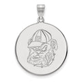 10k White Gold LogoArt University of Georgia Bulldog Extra Large Disc Pendant