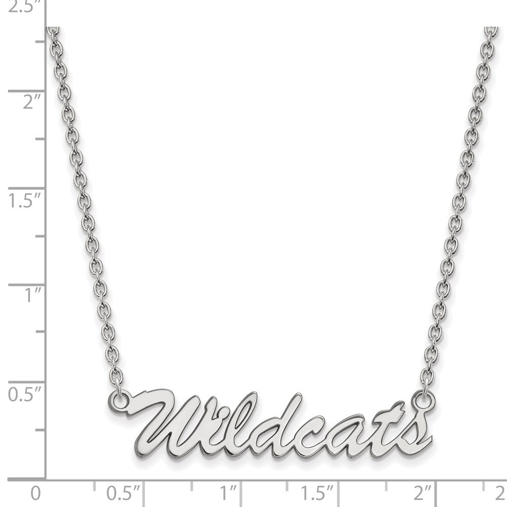 Sterling Silver Rhodium-plated LogoArt University of Kentucky Wildcats Script Medium Pendant 18 inch Necklace