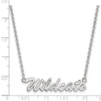 Sterling Silver Rhodium-plated LogoArt University of Kentucky Wildcats Script Medium Pendant 18 inch Necklace