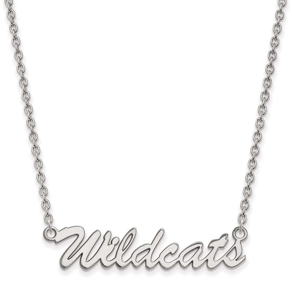 Sterling Silver Rhodium-plated LogoArt University of Kentucky Wildcats Script Medium Pendant 18 inch Necklace
