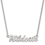 Sterling Silver Rhodium-plated LogoArt University of Kentucky Wildcats Script Medium Pendant 18 inch Necklace