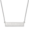Sterling Silver Rhodium-plated LogoArt Auburn University Small Bar 18 inch Necklace