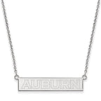 Sterling Silver Rhodium-plated LogoArt Auburn University Small Bar 18 inch Necklace
