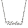 Sterling Silver Rhodium-plated LogoArt Florida State University Noles Script Medium Pendant 18 inch Necklace