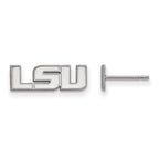 14k White Gold LogoArt Louisiana State University L-S-U Extra Small Post Earrings