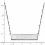 Sterling Silver Rhodium-plated LogoArt Purdue University Small Bar 18 inch Necklace