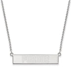 Sterling Silver Rhodium-plated LogoArt Purdue University Small Bar 18 inch Necklace