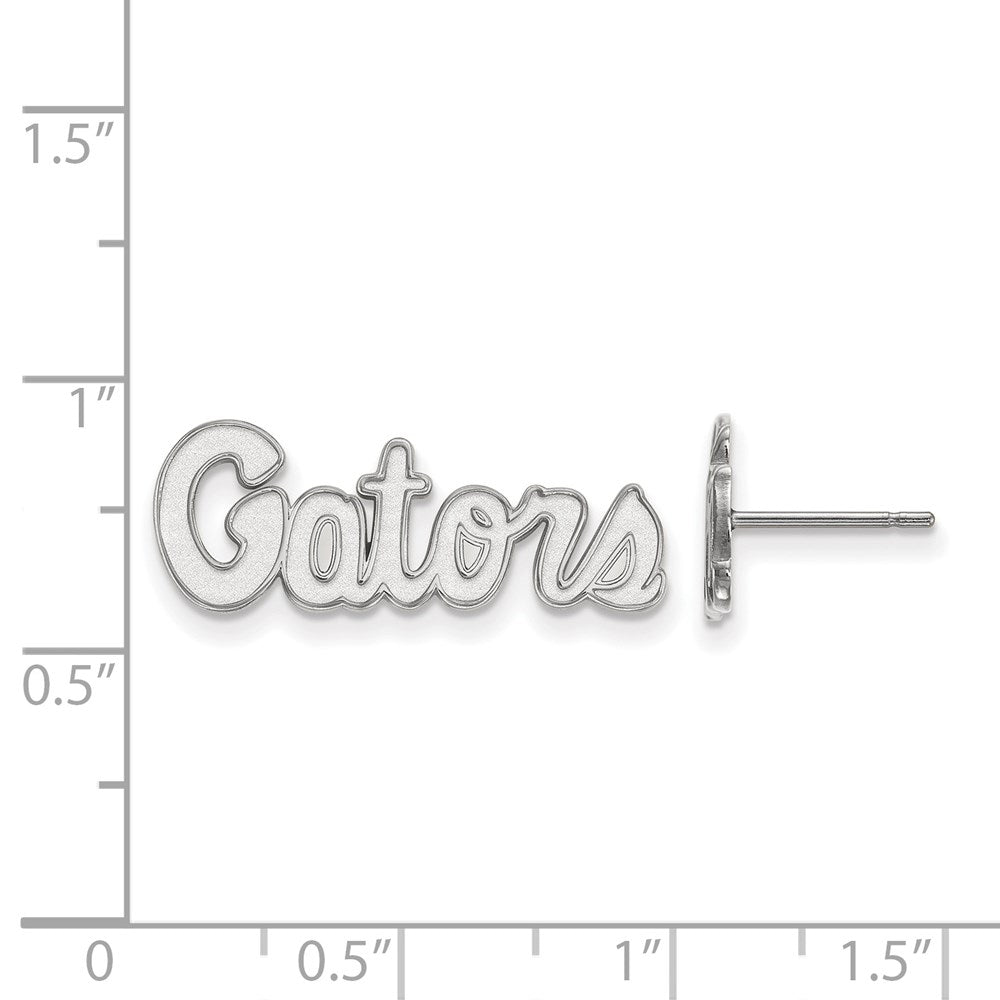 14k White Gold LogoArt University of Florida Gators Script Extra Small Post Earrings