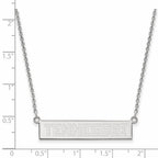 Sterling Silver Rhodium-plated LogoArt University of Tennessee Small Bar 18 inch Necklace
