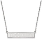 Sterling Silver Rhodium-plated LogoArt University of Tennessee Small Bar 18 inch Necklace