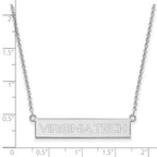 Sterling Silver Rhodium-plated LogoArt Virginia Tech Small Bar 18 inch Necklace