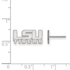 10k White Gold LogoArt Louisiana State University L-S-U Tigers Extra Small Post Earrings