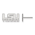 14k White Gold LogoArt Louisiana State University L-S-U Tigers Extra Small Post Earrings