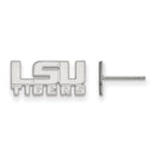14k White Gold LogoArt Louisiana State University L-S-U Tigers Extra Small Post Earrings
