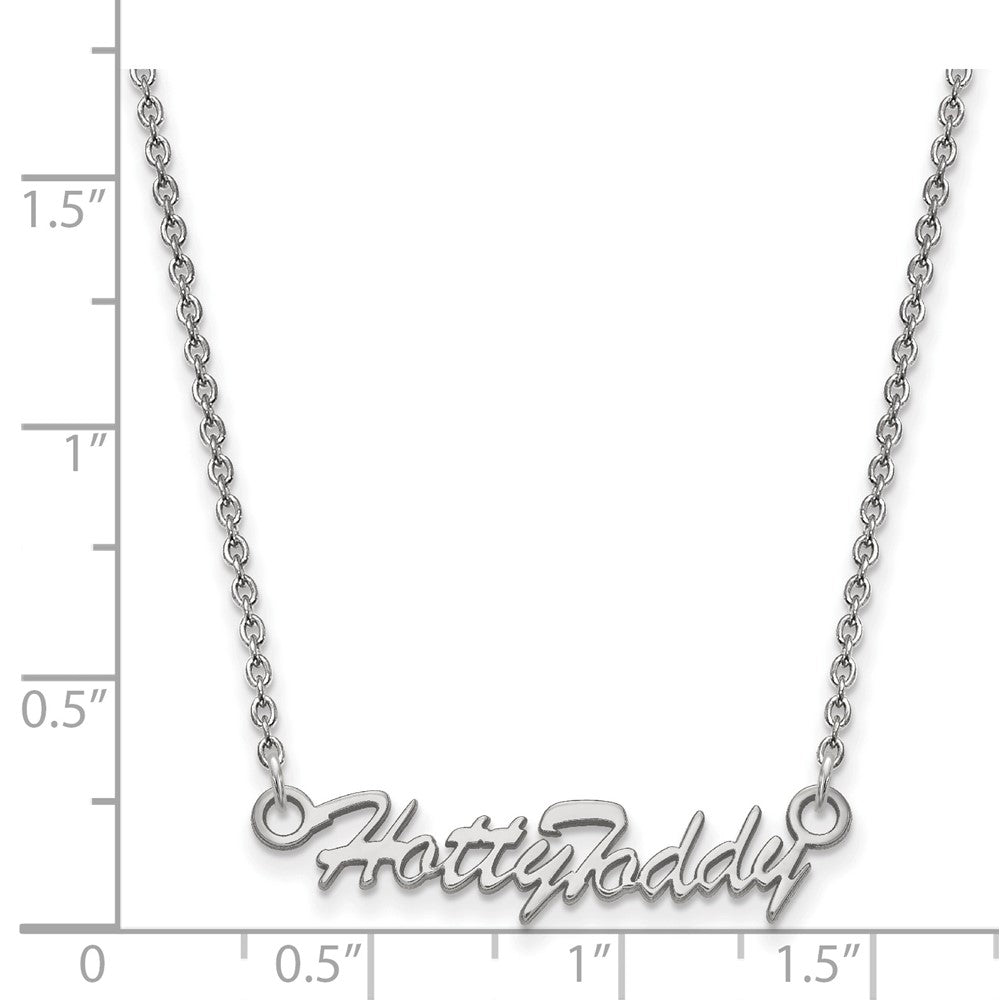 Sterling Silver Rhodium-plated LogoArt University of Mississippi Hotty Toddy Script 18 inch Necklace