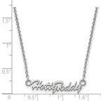Sterling Silver Rhodium-plated LogoArt University of Mississippi Hotty Toddy Script 18 inch Necklace