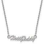 Sterling Silver Rhodium-plated LogoArt University of Mississippi Hotty Toddy Script 18 inch Necklace