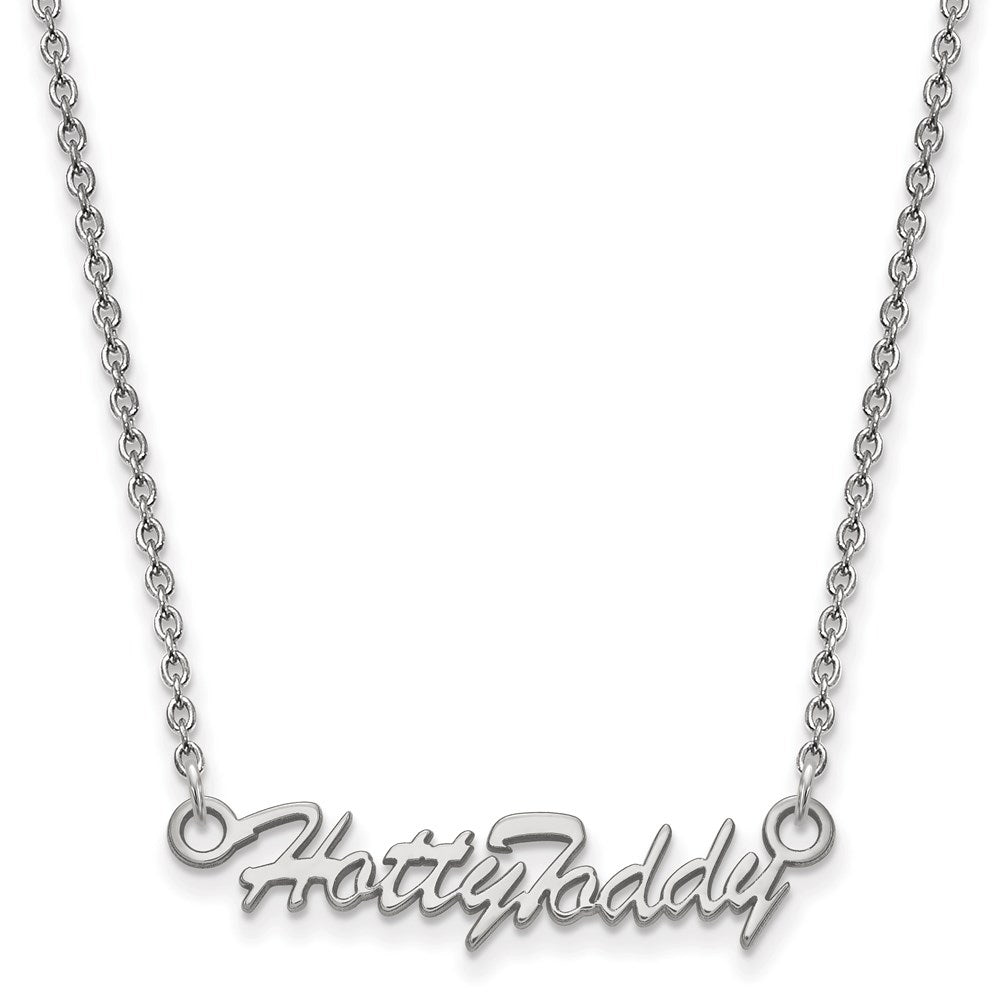 Sterling Silver Rhodium-plated LogoArt University of Mississippi Hotty Toddy Script 18 inch Necklace
