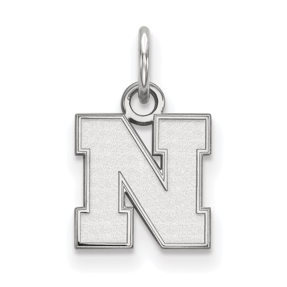 10k White Gold LogoArt University of Nebraska Letter N Extra Small Pendant