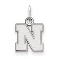 10k White Gold LogoArt University of Nebraska Letter N Extra Small Pendant