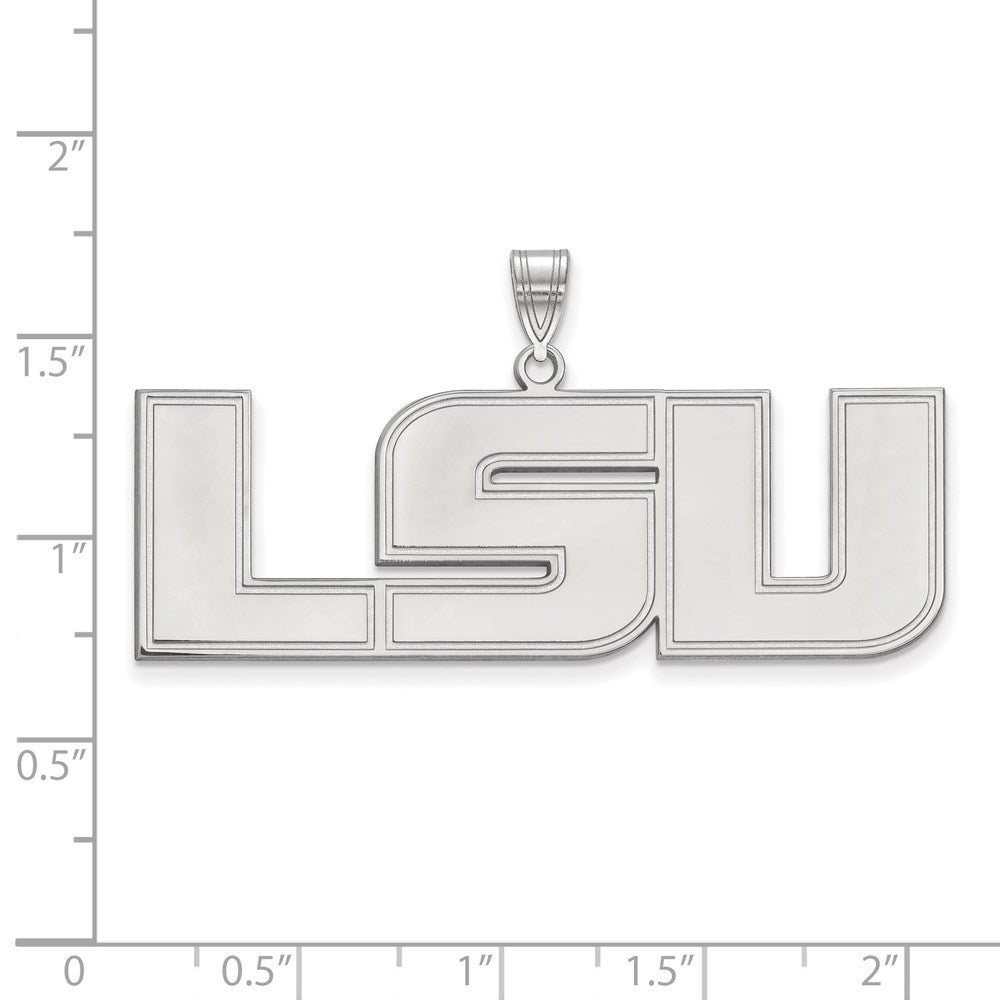 14k White Gold LogoArt Louisiana State University L-S-U Extra Large Pendant