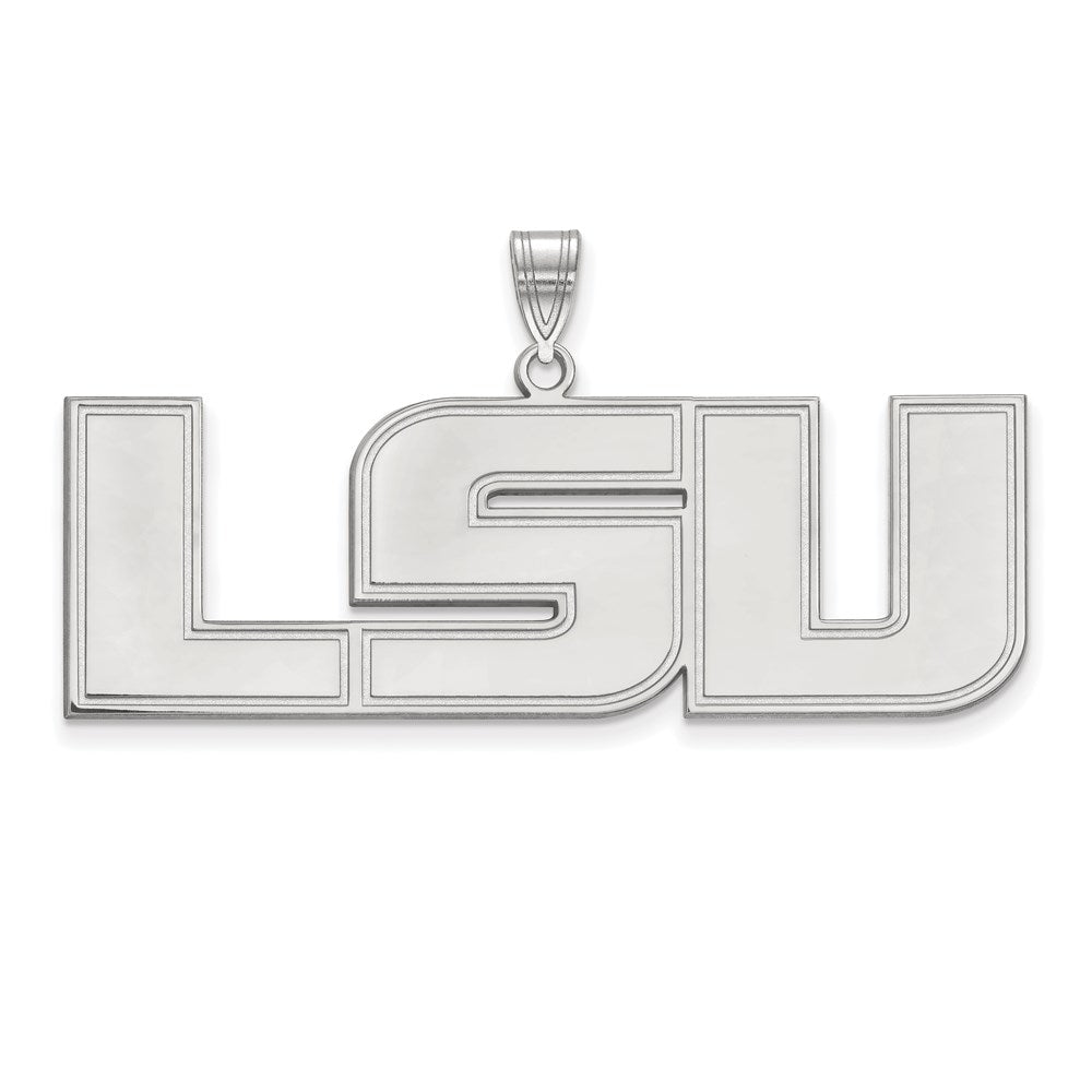 14k White Gold LogoArt Louisiana State University L-S-U Extra Large Pendant