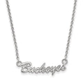 14k White Gold LogoArt The Ohio State University Small Buckeyes Script 18 inch Necklace