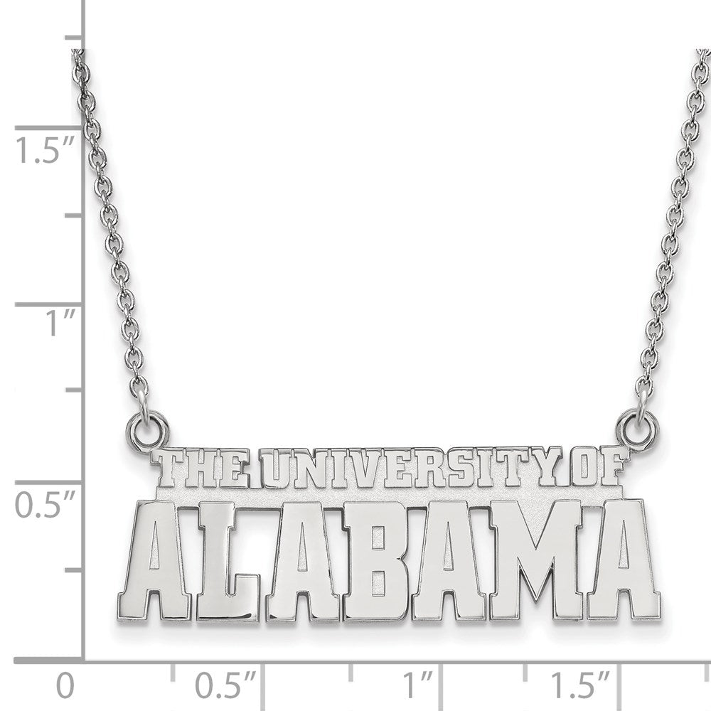 10k White Gold LogoArt The University of Alabama Large Pendant 18 inch Necklace